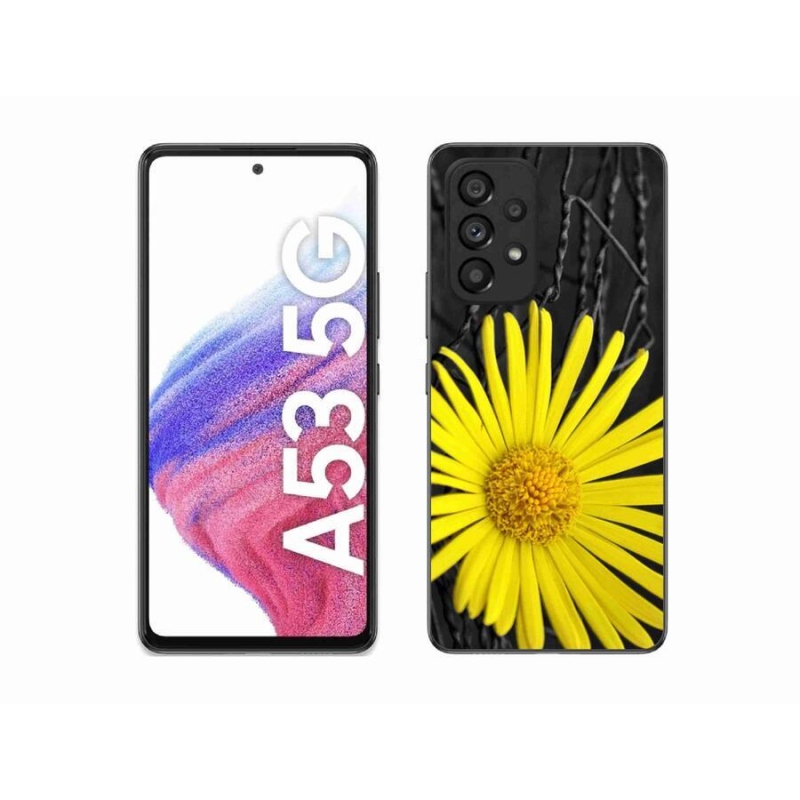 Gelový kryt mmCase na mobil Samsung Galaxy A53 5G - žlutá květina