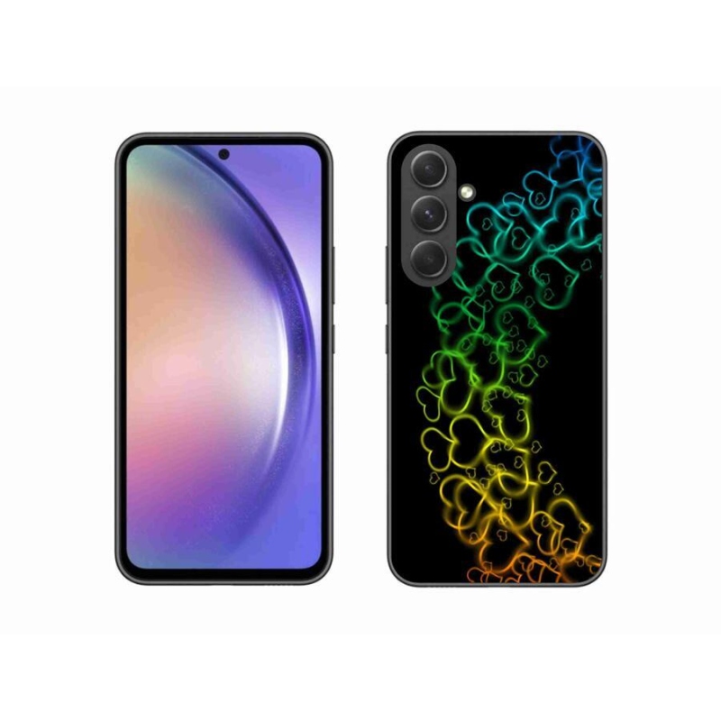 Gelový kryt mmCase na mobil Samsung Galaxy A54 5G - barevná srdíčka