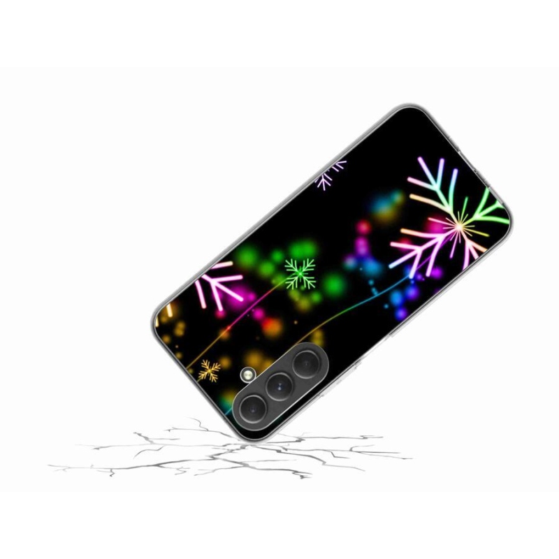 Gelový kryt mmCase na mobil Samsung Galaxy A54 5G - barevné vločky