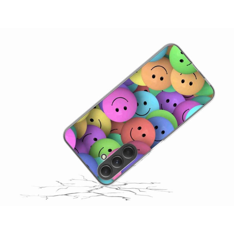 Gelový kryt mmCase na mobil Samsung Galaxy A54 5G - barevní smajlíci