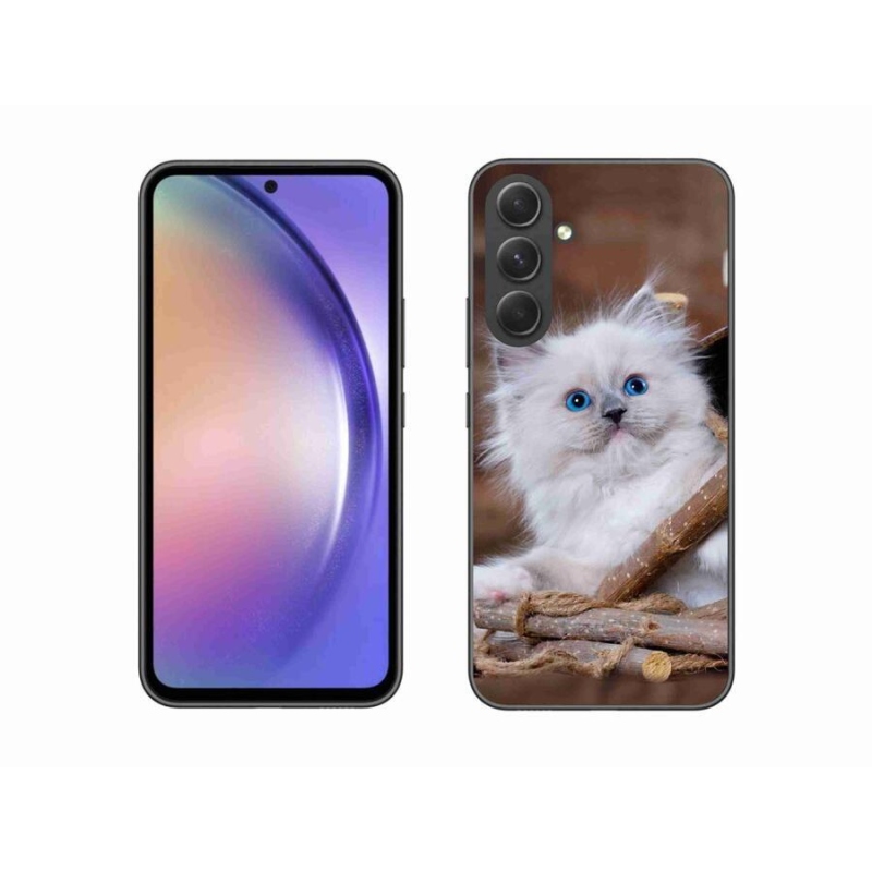 Gelový kryt mmCase na mobil Samsung Galaxy A54 5G - bílé kotě
