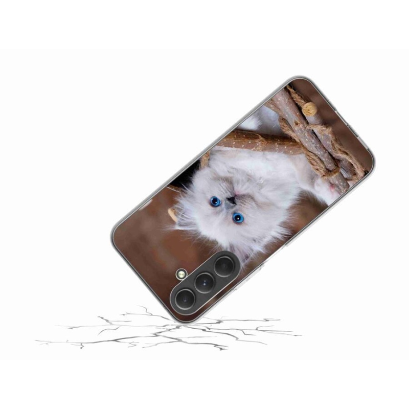 Gelový kryt mmCase na mobil Samsung Galaxy A54 5G - bílé kotě