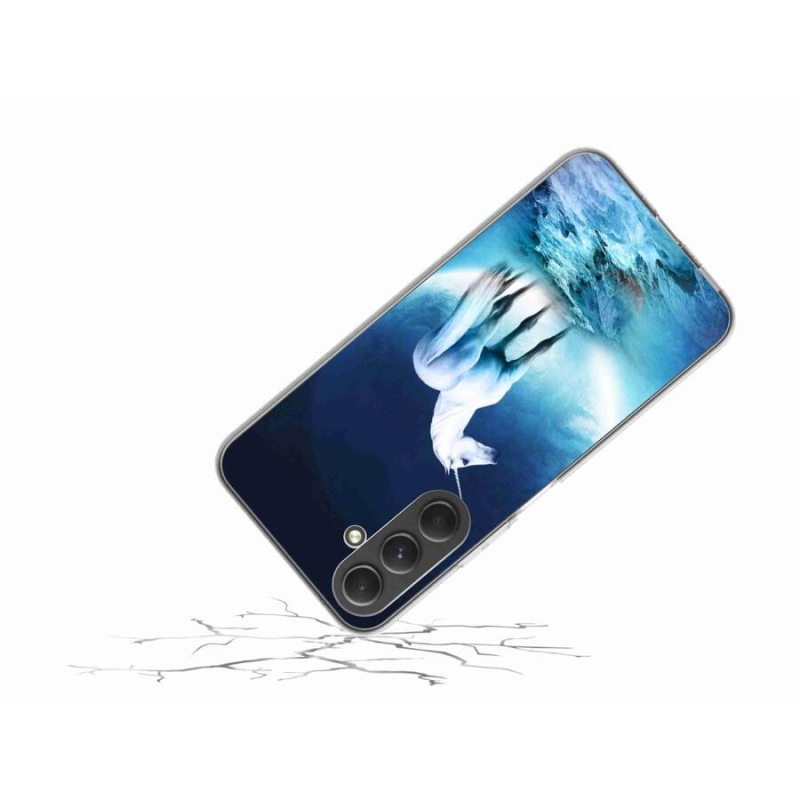 Gelový kryt mmCase na mobil Samsung Galaxy A54 5G - bílý jednorožec