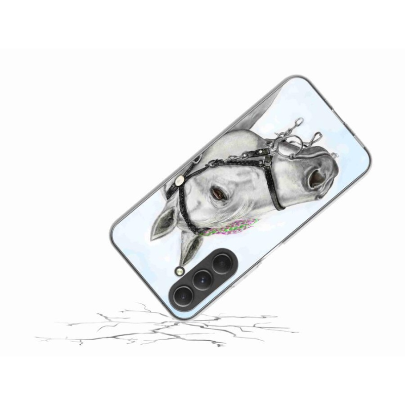 Gelový kryt mmCase na mobil Samsung Galaxy A54 5G - bílý kůň 1