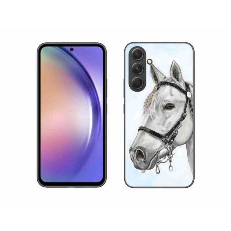 Gelový kryt mmCase na mobil Samsung Galaxy A54 5G - bílý kůň 1