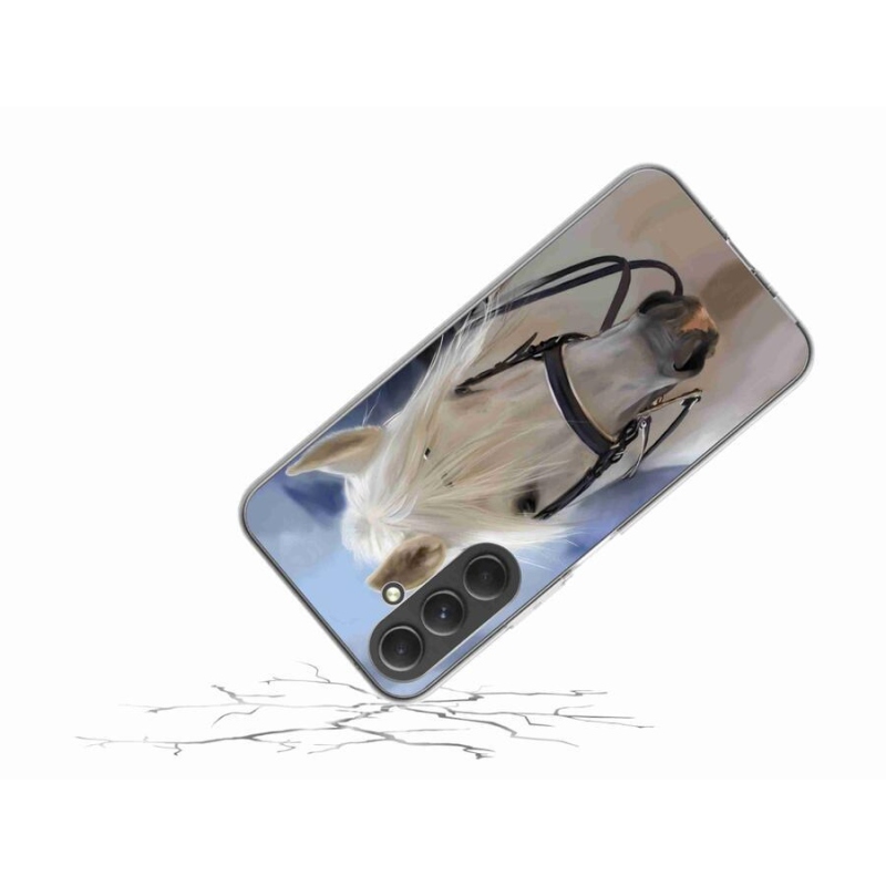 Gelový kryt mmCase na mobil Samsung Galaxy A54 5G - bílý kůň