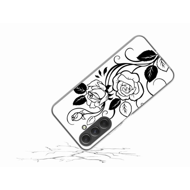 Gelový kryt mmCase na mobil Samsung Galaxy A54 5G - černobílá růže