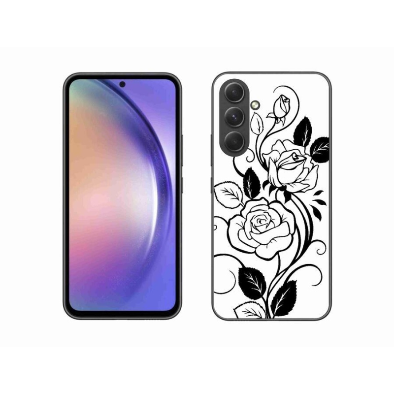 Gelový kryt mmCase na mobil Samsung Galaxy A54 5G - černobílá růže