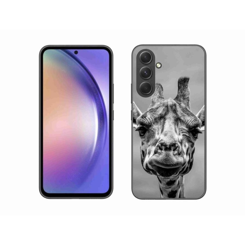 Gelový kryt mmCase na mobil Samsung Galaxy A54 5G - černobílá žirafa