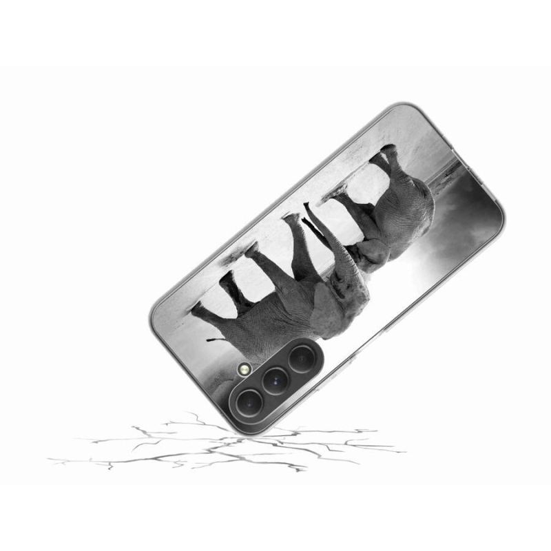 Gelový kryt mmCase na mobil Samsung Galaxy A54 5G - černobílí sloni