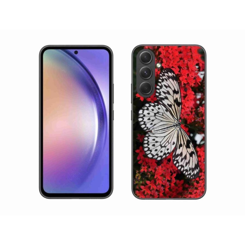 Gelový kryt mmCase na mobil Samsung Galaxy A54 5G - černobílý motýl 1