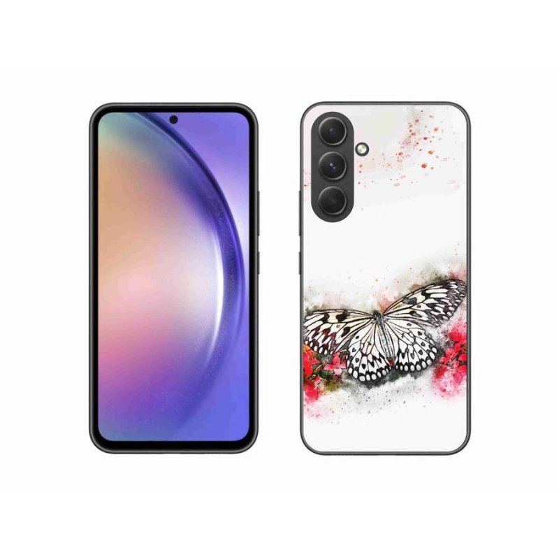 Gelový kryt mmCase na mobil Samsung Galaxy A54 5G - černobílý motýl