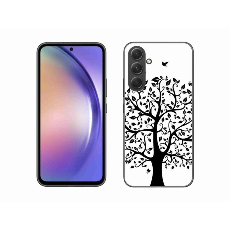 Gelový kryt mmCase na mobil Samsung Galaxy A54 5G - černobílý strom