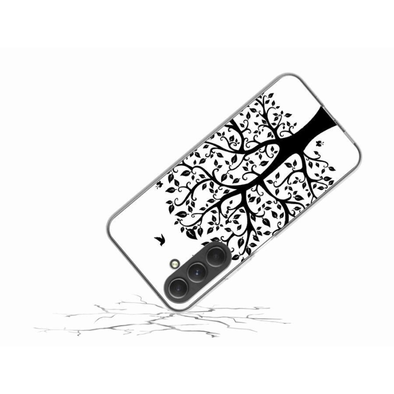 Gelový kryt mmCase na mobil Samsung Galaxy A54 5G - černobílý strom