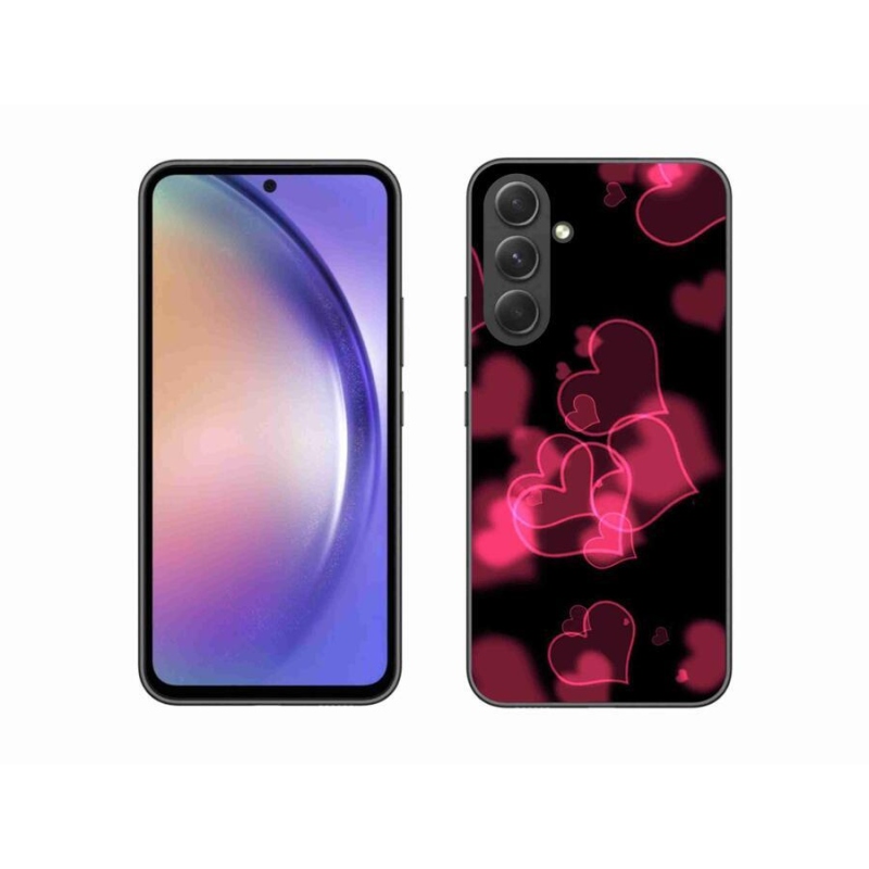 Gelový kryt mmCase na mobil Samsung Galaxy A54 5G - červená srdíčka