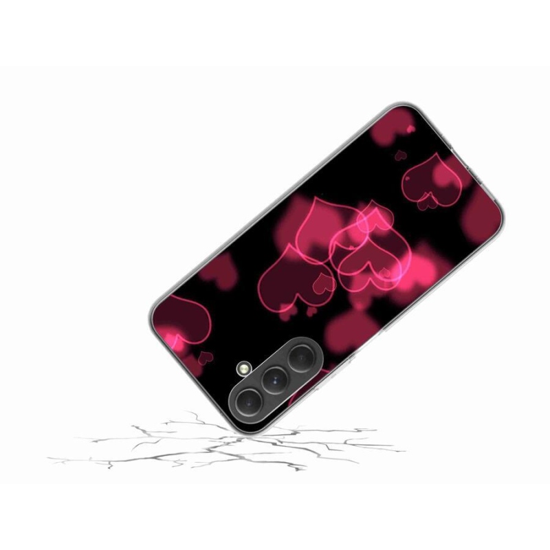 Gelový kryt mmCase na mobil Samsung Galaxy A54 5G - červená srdíčka