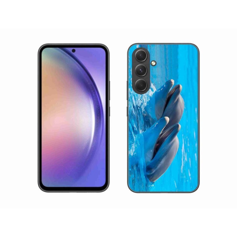 Gelový kryt mmCase na mobil Samsung Galaxy A54 5G - delfíni