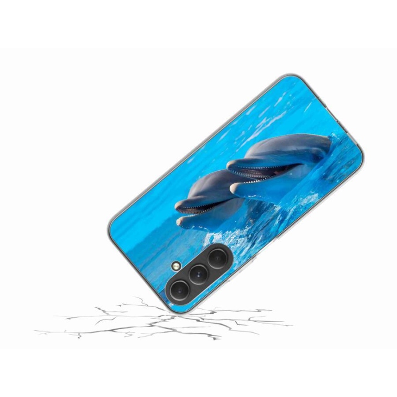 Gelový kryt mmCase na mobil Samsung Galaxy A54 5G - delfíni