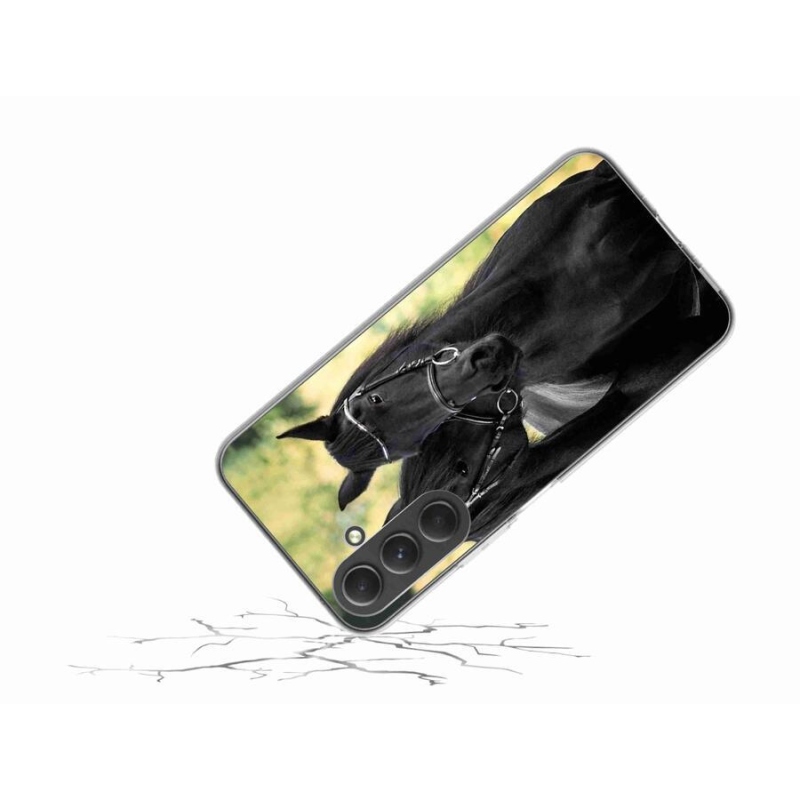 Gelový kryt mmCase na mobil Samsung Galaxy A54 5G - dva černí koně