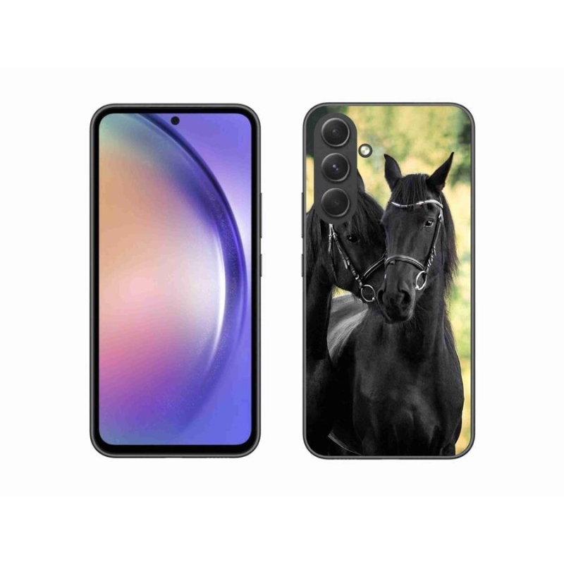 Gelový kryt mmCase na mobil Samsung Galaxy A54 5G - dva černí koně