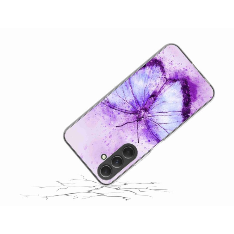 Gelový kryt mmCase na mobil Samsung Galaxy A54 5G - fialový motýl