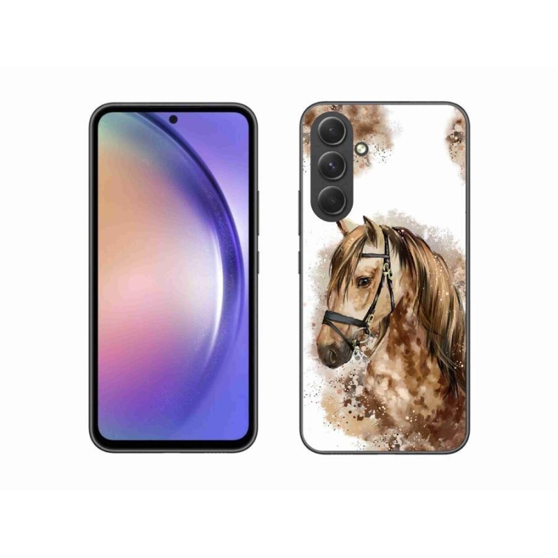 Gelový kryt mmCase na mobil Samsung Galaxy A54 5G - hnědý kreslený kůň