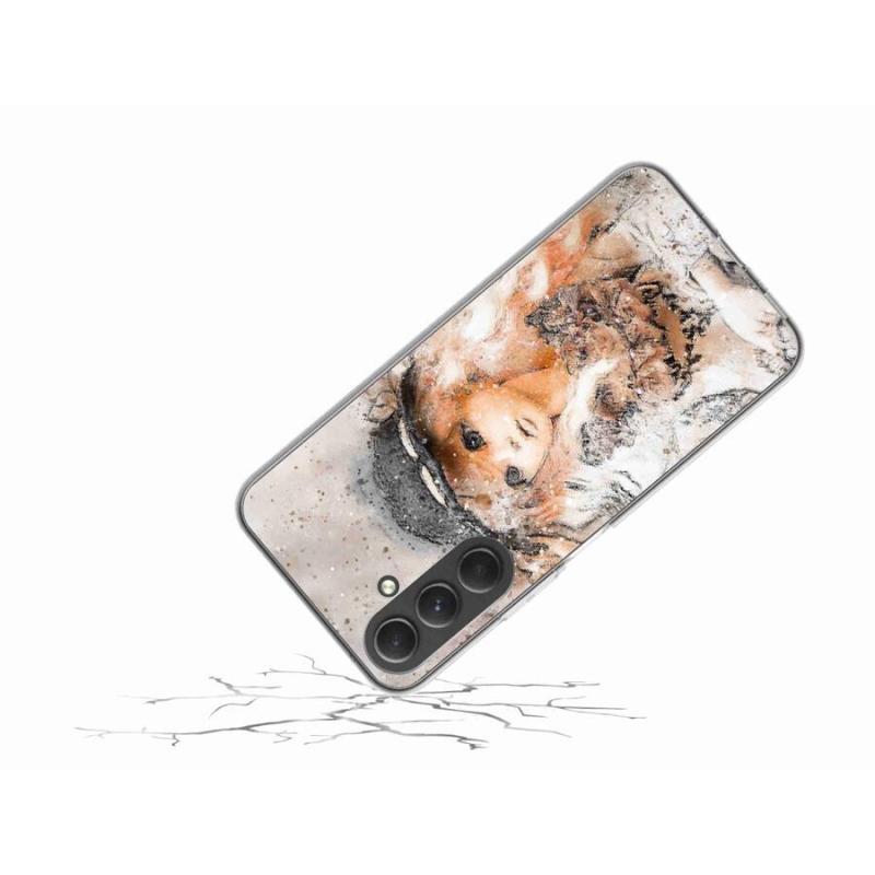 Gelový kryt mmCase na mobil Samsung Galaxy A54 5G - holčička s kloboukem