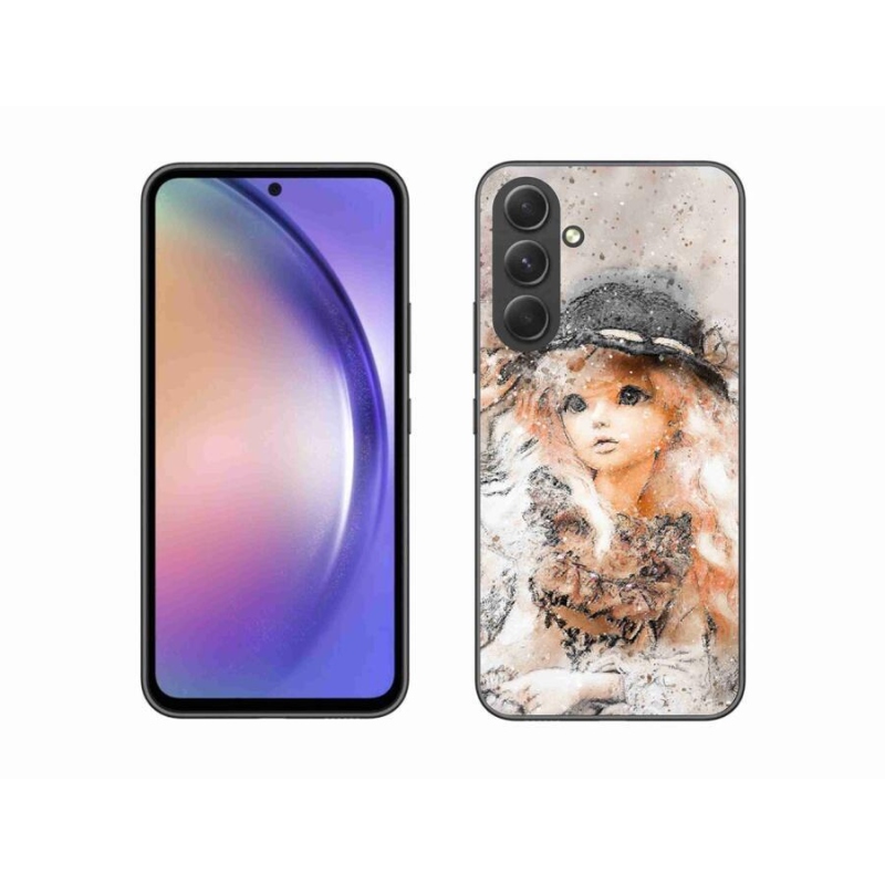 Gelový kryt mmCase na mobil Samsung Galaxy A54 5G - holčička s kloboukem