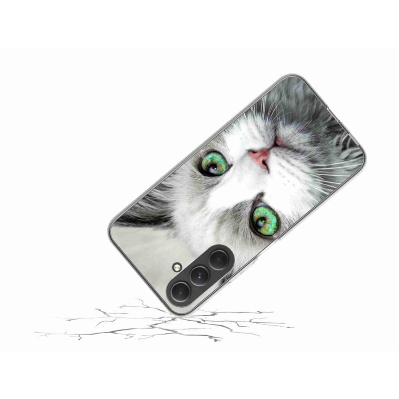 Gelový kryt mmCase na mobil Samsung Galaxy A54 5G - kočičí pohled