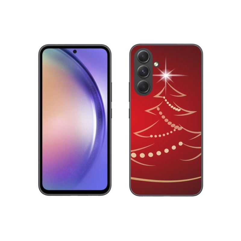 Gelový kryt mmCase na mobil Samsung Galaxy A54 5G - kreslený vánoční stromek