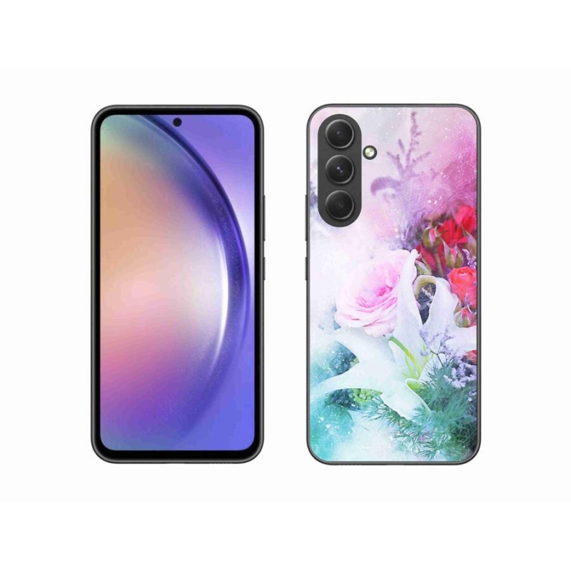 Gelový kryt mmCase na mobil Samsung Galaxy A54 5G - květiny 4
