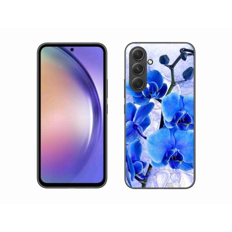 Gelový kryt mmCase na mobil Samsung Galaxy A54 5G - modré květy