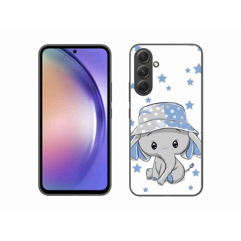 Gelový kryt mmCase na mobil Samsung Galaxy A54 5G - modrý slon