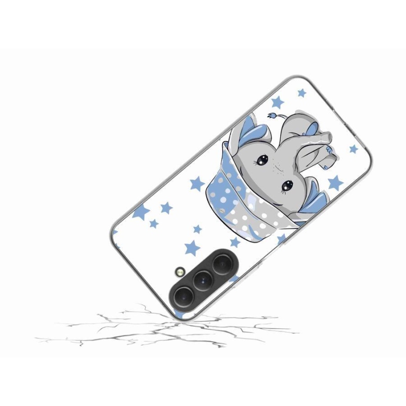 Gelový kryt mmCase na mobil Samsung Galaxy A54 5G - modrý slon