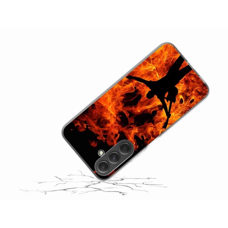 Gelový kryt mmCase na mobil Samsung Galaxy A54 5G - muzikant a oheň