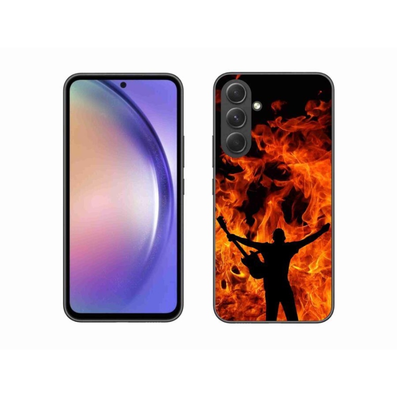 Gelový kryt mmCase na mobil Samsung Galaxy A54 5G - muzikant a oheň
