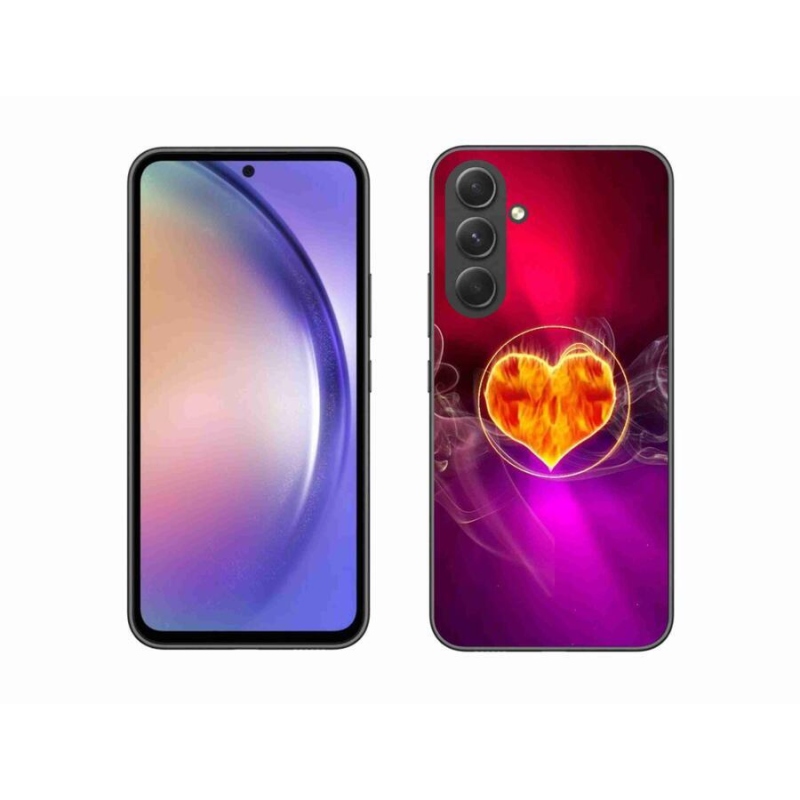 Gelový kryt mmCase na mobil Samsung Galaxy A54 5G - ohnivé srdce