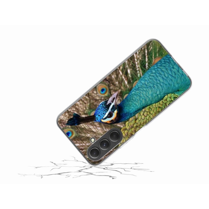 Gelový kryt mmCase na mobil Samsung Galaxy A54 5G - páv