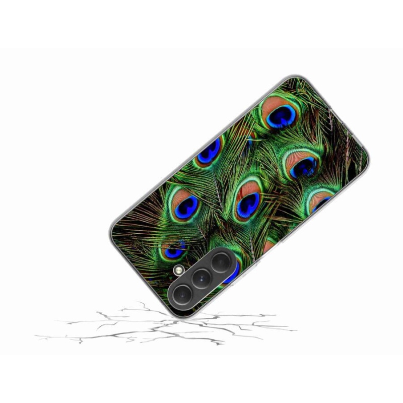 Gelový kryt mmCase na mobil Samsung Galaxy A54 5G - paví peří