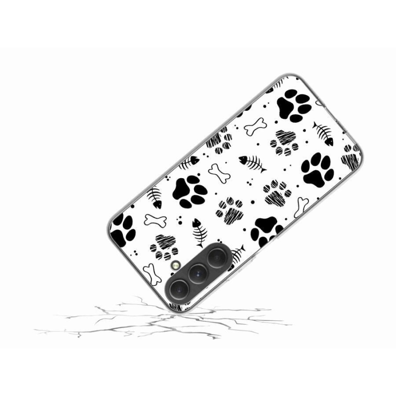 Gelový kryt mmCase na mobil Samsung Galaxy A54 5G - psí tlapky 1