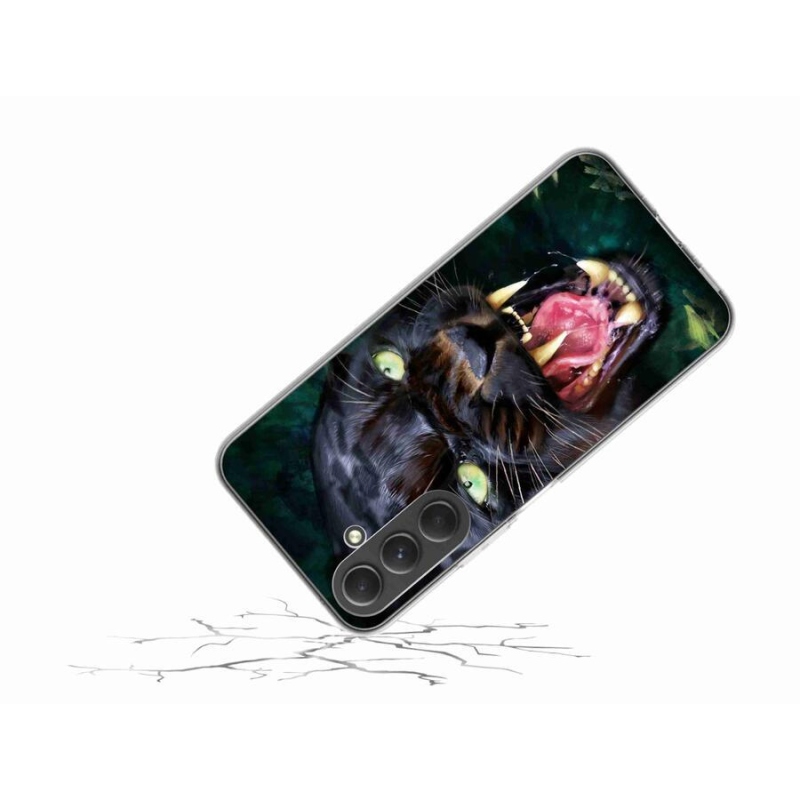 Gelový kryt mmCase na mobil Samsung Galaxy A54 5G - rozzuřený černý panter