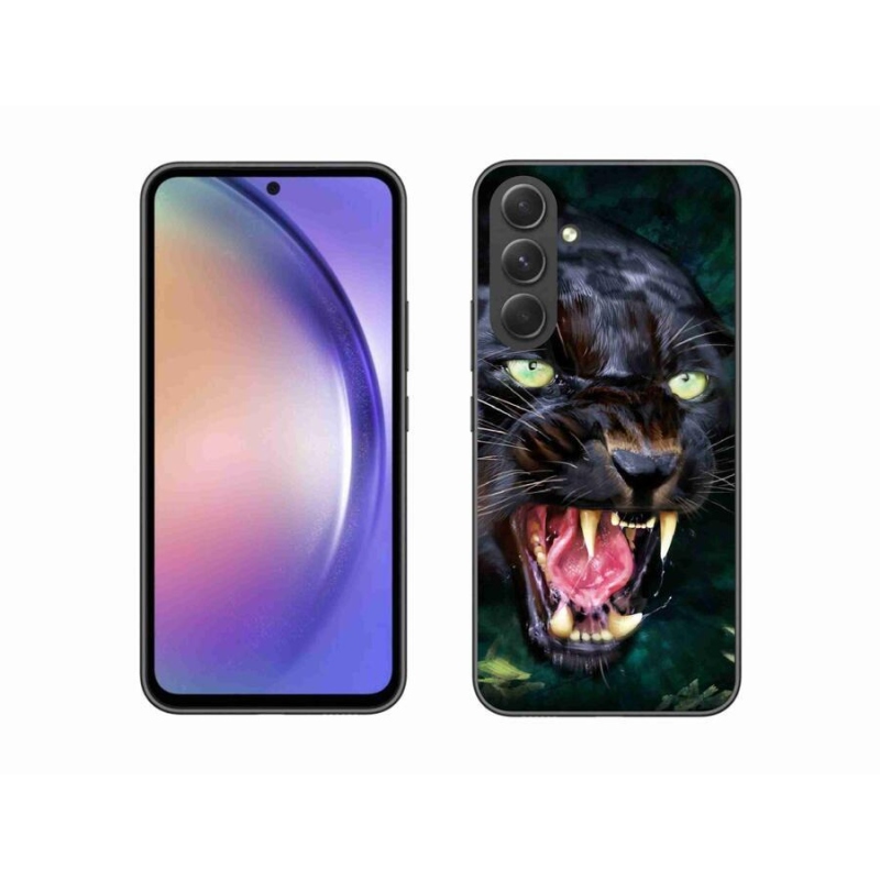 Gelový kryt mmCase na mobil Samsung Galaxy A54 5G - rozzuřený černý panter