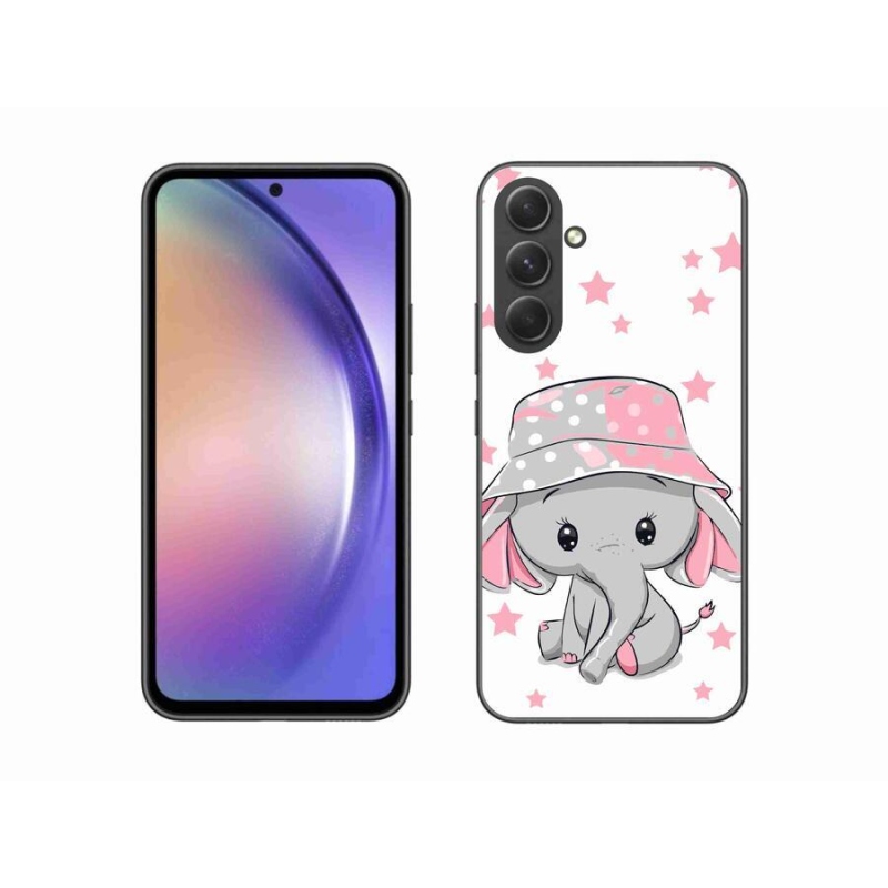 Gelový kryt mmCase na mobil Samsung Galaxy A54 5G - růžový slon