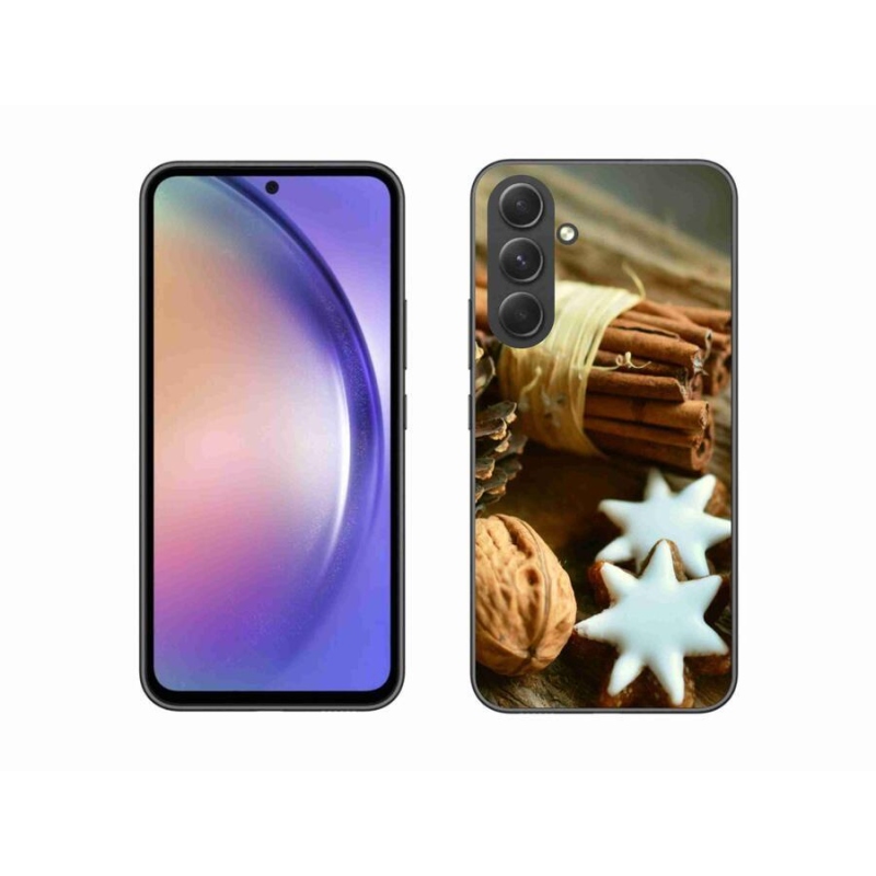 Gelový kryt mmCase na mobil Samsung Galaxy A54 5G - skořice a perníčky