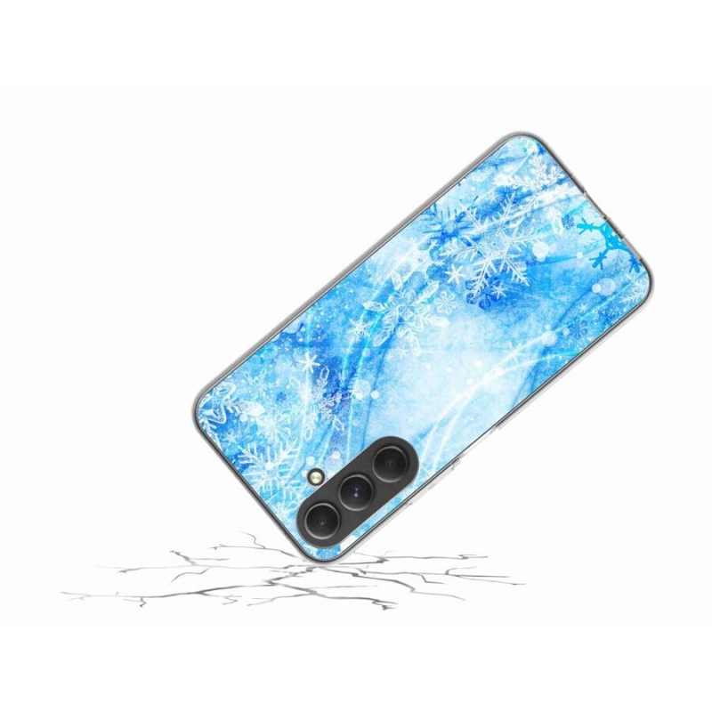 Gelový kryt mmCase na mobil Samsung Galaxy A54 5G - sněhové vločky