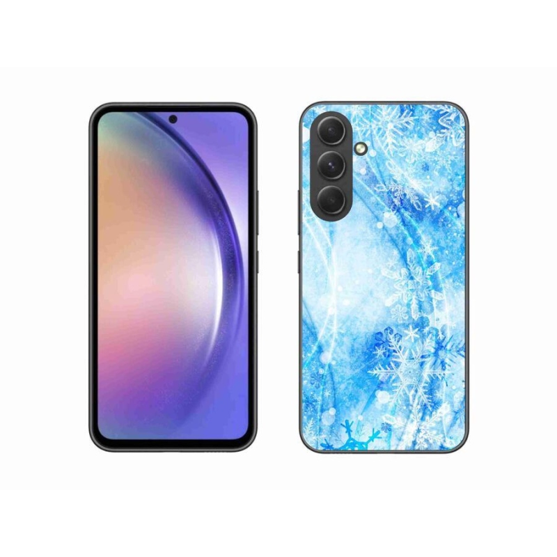 Gelový kryt mmCase na mobil Samsung Galaxy A54 5G - sněhové vločky
