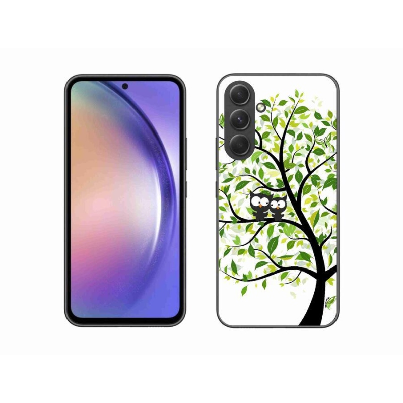 Gelový kryt mmCase na mobil Samsung Galaxy A54 5G - sovičky na stromě
