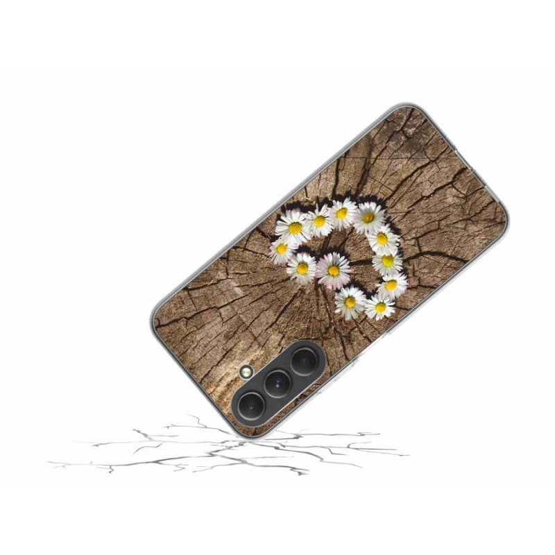Gelový kryt mmCase na mobil Samsung Galaxy A54 5G - srdce z kopretin