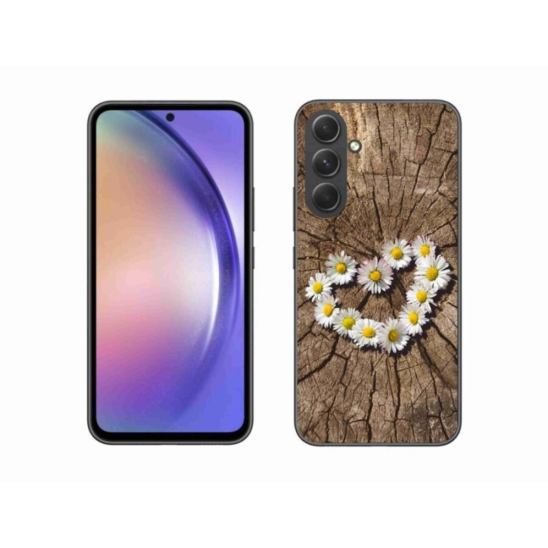 Gelový kryt mmCase na mobil Samsung Galaxy A54 5G - srdce z kopretin