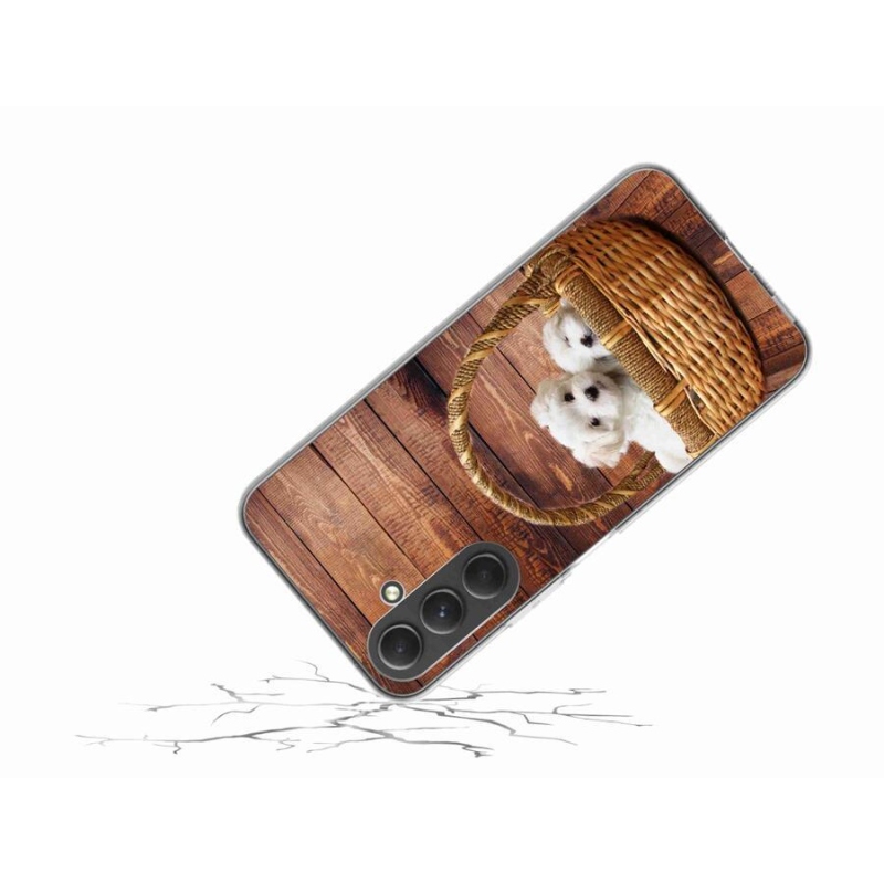 Gelový kryt mmCase na mobil Samsung Galaxy A54 5G - štěňátka